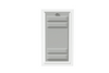 Front view of a white Endura Flap single flap wall mount dog door with the locking cover attached. This shows the security of this doggy door for wall.