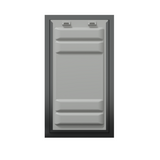 Front view of a black Endura Flap double flap wall mount pet door with the locking cover. This secure doggy door for wall offers enhanced insulation for large dog doors for walls.