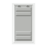 Front view of a white Endura Flap double flap wall mount pet door with the locking cover. This secure doggy door for wall is a best doggy door option for large dog doors for walls