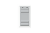 Front view of a white Endura Flap single flap wall mount dog door with the locking cover. This shows the security of this doggy door for wall.