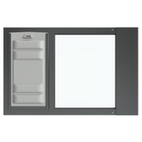 Black Thermo Sash 3e cat door window insert, showcasing the locking cover feature for enhanced security. This window cat door offers both convenience and peace of mind.