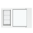 Front view of the white Thermo Sash 3e, a cat door for windows, emphasizing the clear and simple design that complements any window. This is a secure and reliable cat door in window solution.
