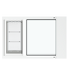 Front view of the white Thermo Sash 3e, a cat door for windows, emphasizing the clear and simple design that complements any window. This is a secure and reliable cat door in window solution.
