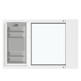 White Thermo Sash 3e cat door window insert, showcasing the locking cover feature for enhanced security. This window cat door offers both convenience and peace of mind.
