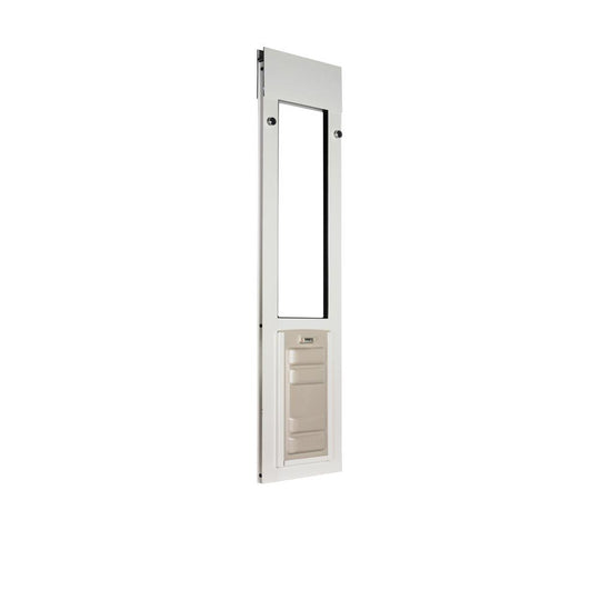 white horizontal window locks into the frame and can be further secured with a pin lock or clamp lock