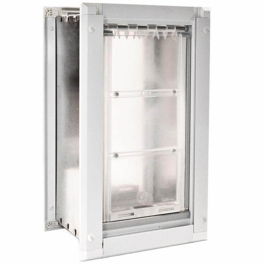 Endura FlapÃƒ €šÃ‚ ® Double Flap Wall Mount Pet Door white angled translucent flap