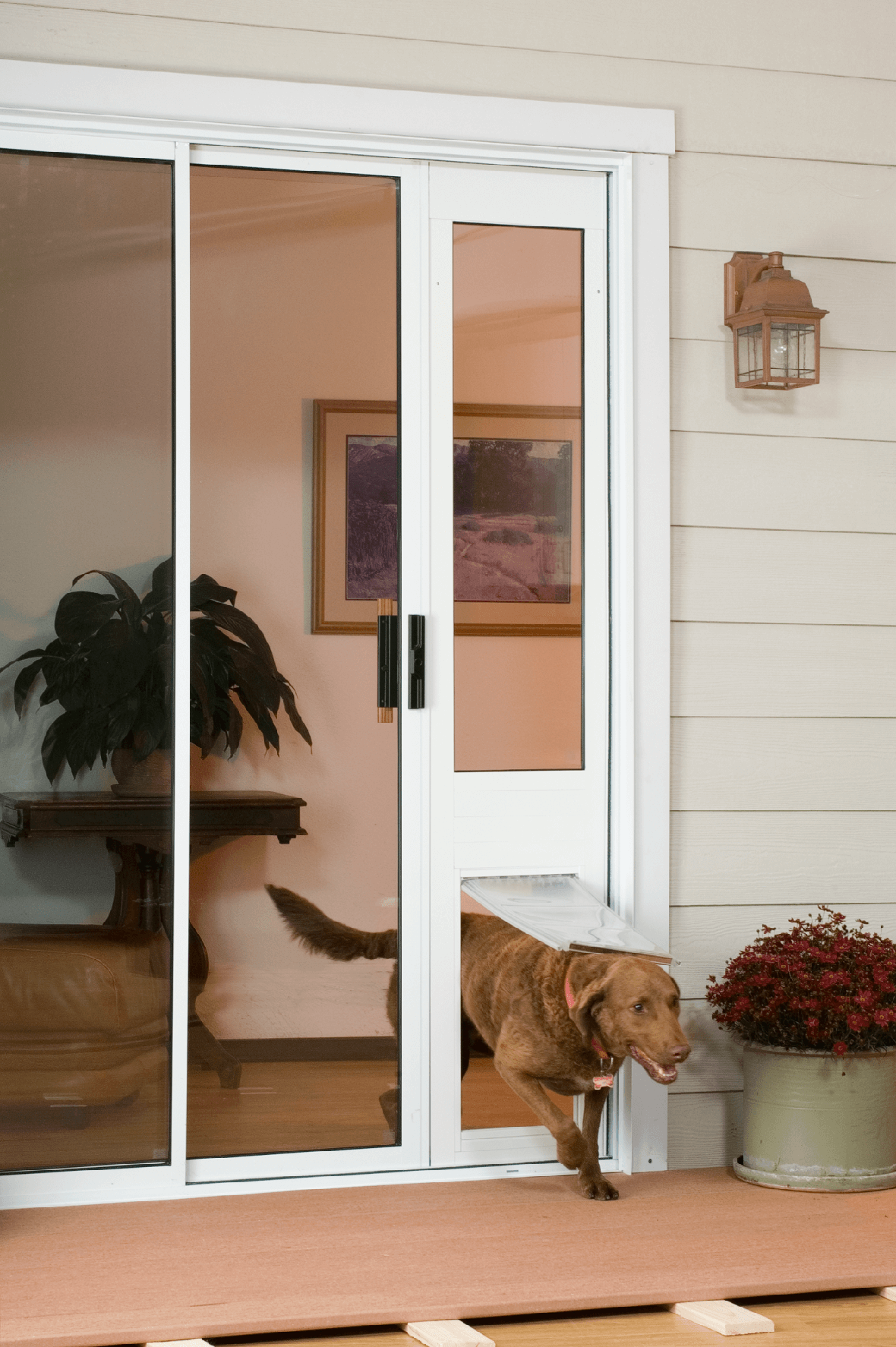 dog door for sliding glass door with lock