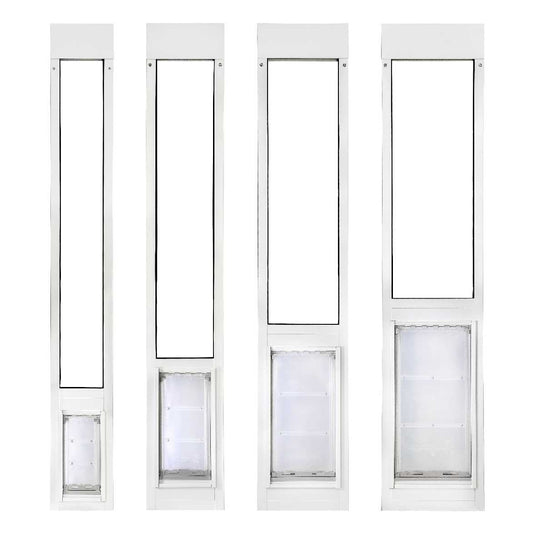 Endura Flap cat and dog door frame color options in white, black, and almond aluminum for sliding glass doors