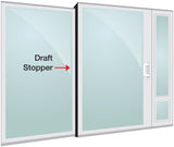 Draft Stopper weather stripping Mounts on the Trailing Edge of your Sliding Glass Door or Patio Door Frame