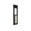 bronze horizontal sliding window cat door with locking cover on to keep critters out