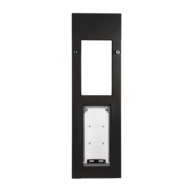 sliding window cat door fits into window frame