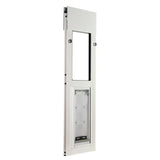 white endura flap sliding window doggie door