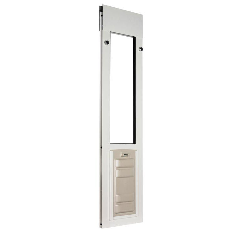 white horizontal window locks into the frame and can be further secured with a pin lock or clamp lock
