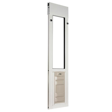 white horizontal window locks into the frame and can be further secured with a pin lock or clamp lock