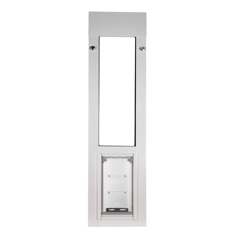 White sliding window cat door insert for aluminum sliding windows