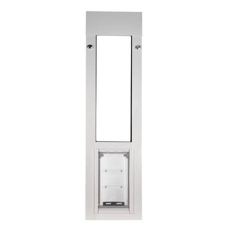 White sliding window cat door insert for aluminum sliding windows