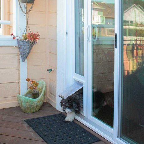 Endura Flap doggie door in sliding glass door track