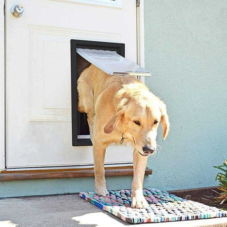 dog door for thin door with dog door insulation kit