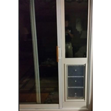 sliding glass dog door panel insert extension.