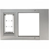 sash window pet door in brushed aluminum